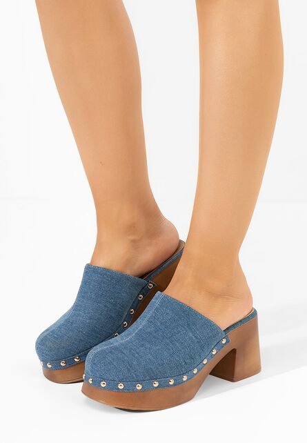 Saboti cu toc Lisacora denim