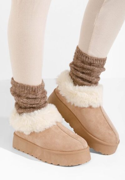 Saboti dama cu platforma Cozy kaki
