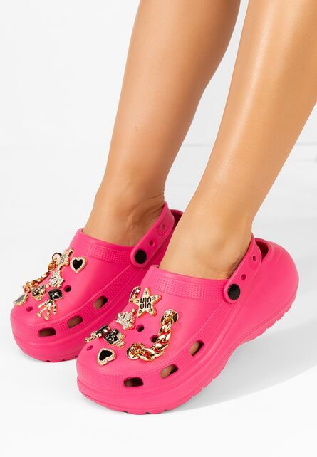 Saboti dama cu platforma Jennifer fuchsia