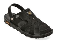 Sandale BITE THE BULLET negre, 25207, din piele naturala
