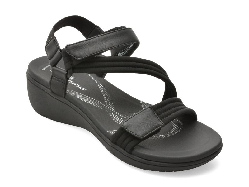 Sandale CLARKS negre, BRINKLEY RAE SUN, din material textil
