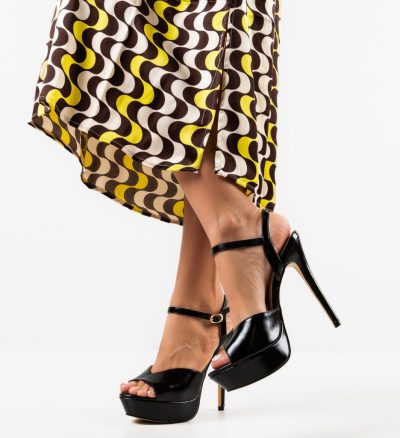 Sandale cu toc Ivy Negre