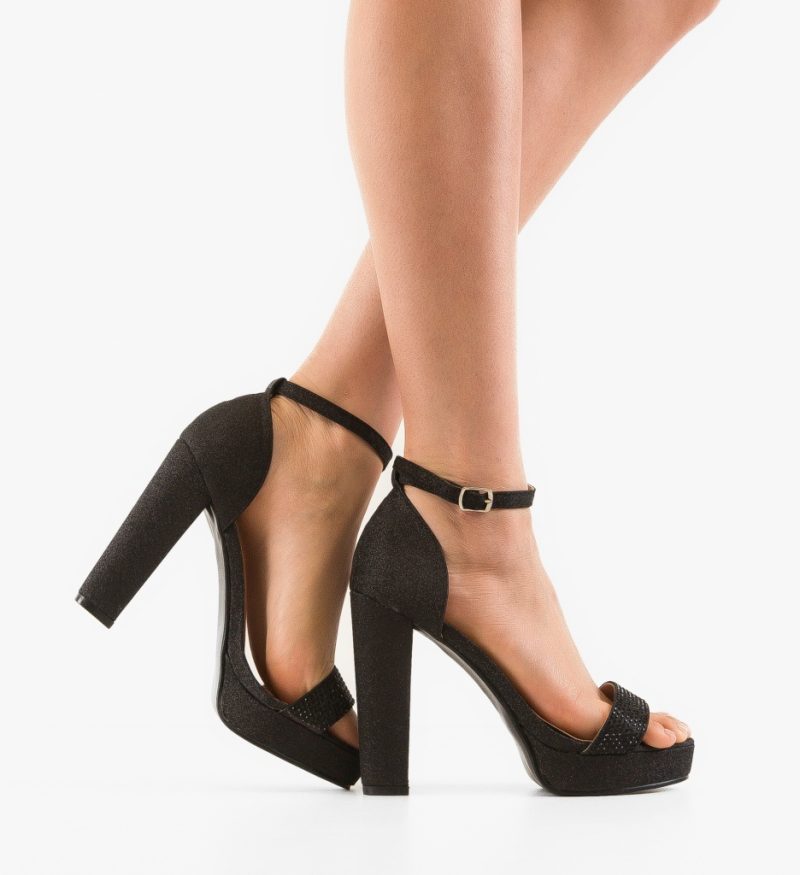 Sandale cu toc Zakaria Negre