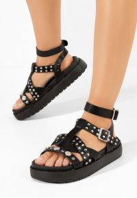 Sandale dama fara toc Cornelya negre