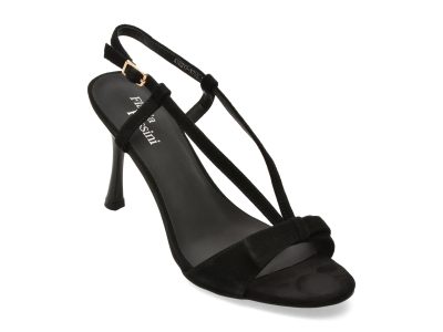 Sandale elegante FLAVIA PASSINI negre, ATH217, din piele intoarsa