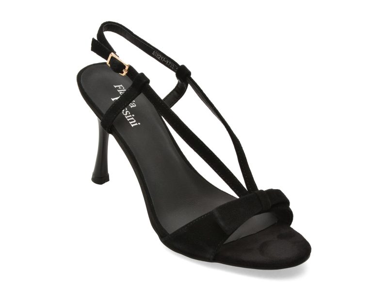 Sandale elegante FLAVIA PASSINI negre, ATH217, din piele intoarsa
