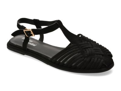 Sandale FLAVIA PASSINI negre, A397, din material textil si piele naturala