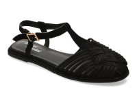Sandale FLAVIA PASSINI negre, A397, din material textil si piele naturala