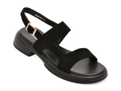 Sandale FLAVIA PASSINI negre, TH189, din piele intoarsa