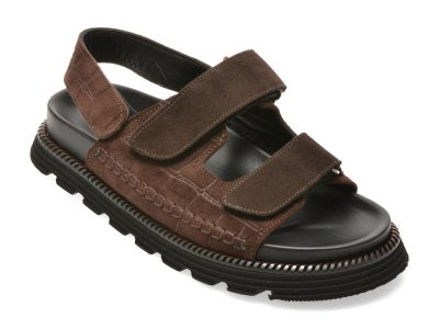 Sandale GRYXX maro, 428933, din piele intoarsa