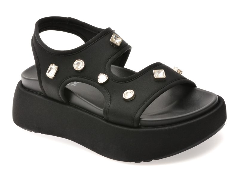 Sandale GRYXX negre, A55, din material textil