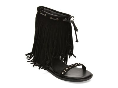 Sandale GRYXX negre, DMS5056, din material textil