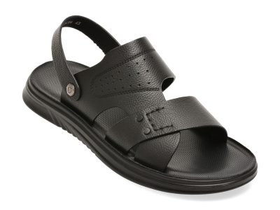 Sandale OTTER negre, 25286, din piele naturala