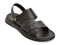 Sandale OTTER negre, 25286, din piele naturala