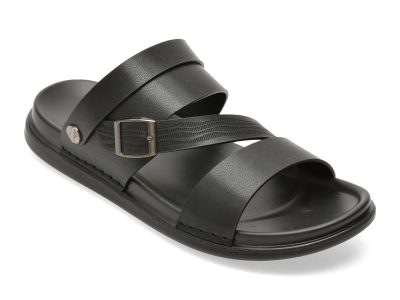 Sandale OTTER negre, 6683, din piele ecologica