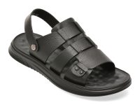 Sandale OTTER negre, D6202, din piele naturala