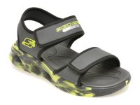 Sandale SKECHERS gri, SOLA GLOW, din piele ecologica