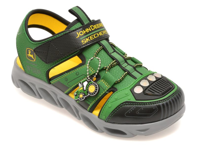 Sandale SKECHERS verzi, HYPNO-SPLASH, din piele ecologica