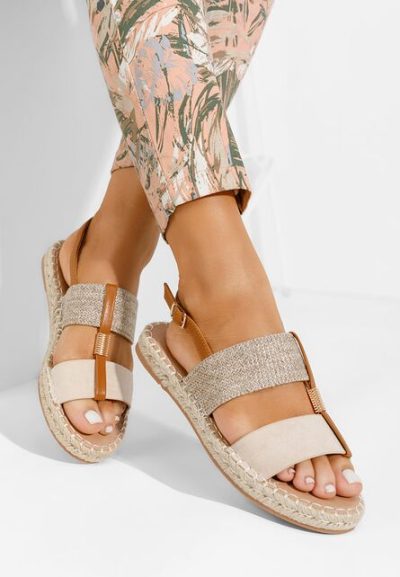 Sandale tip espadrile Emillya bej