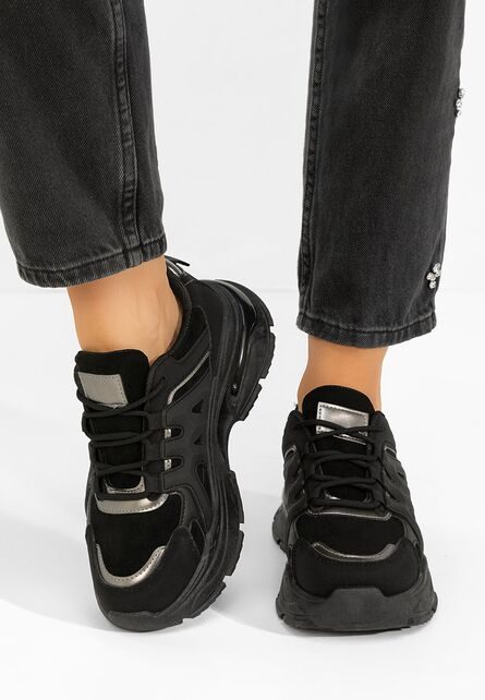 Sneakers cu platforma Alverisa negri