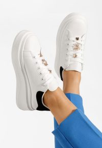 Sneakers cu platformă Caratta albi