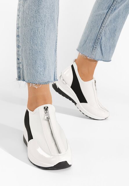 Sneakers cu platforma Dollie albi