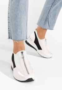 Sneakers cu platforma Dollie albi