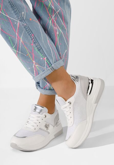 Sneakers cu platforma Gisela albi