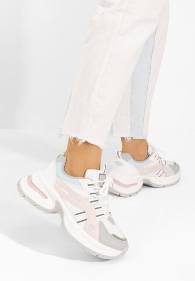 Sneakers cu platforma Jenniffer V2 albi