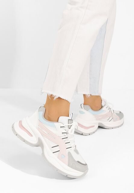 Sneakers cu platforma Jenniffer V2 albi