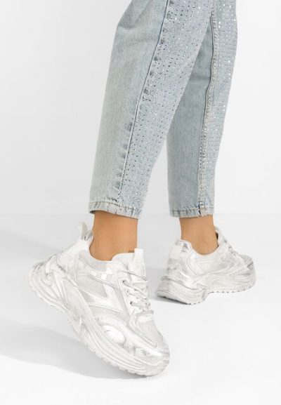 Sneakers cu platforma Kellee albi