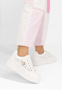 Sneakers cu platformă Nicolette albi