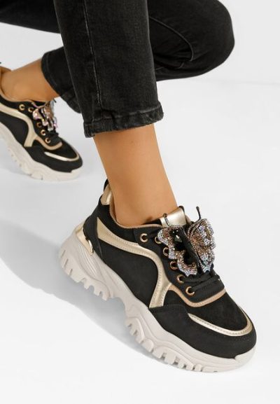 Sneakers cu platformă Seema negri
