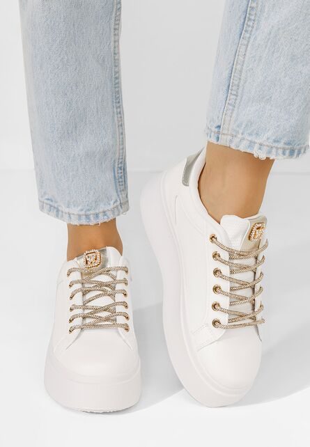 Sneakers cu platformă Shauna albi