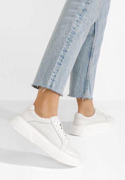 Sneakers dama piele Jenina albi